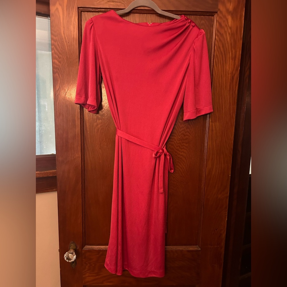 80's Vintage Carlo Reni Pink Short Sleeve Belted Dress Small